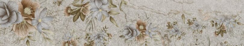 0100X0900 CAURI PERTERRE-GRİ FLOWER BORDÜR MAT